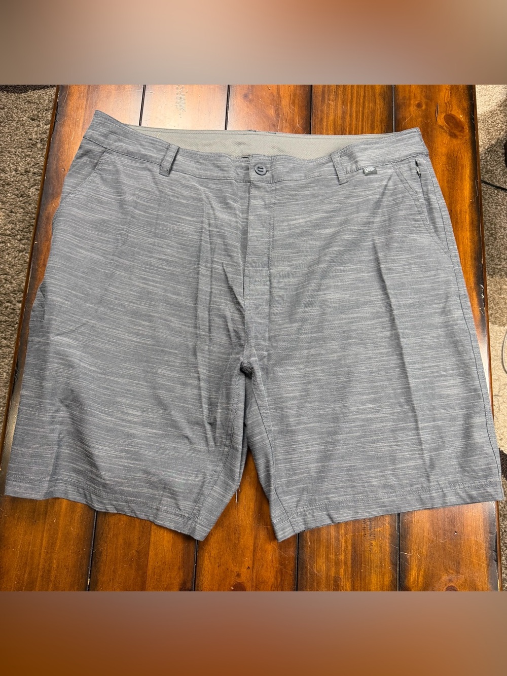 AFTCO Heather Gray Performance Flat-Front Shorts